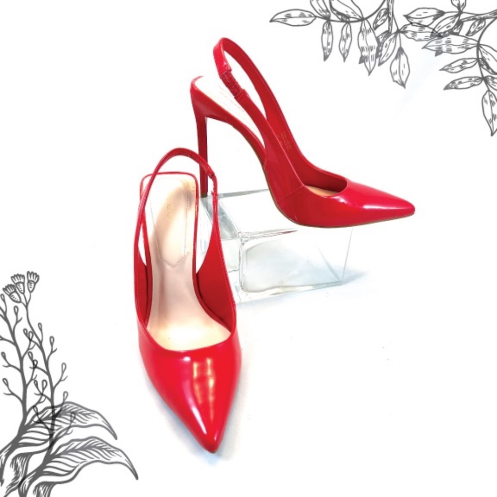 ALDO patient leather stiletto slingback stiletto heel 4" size 7.5